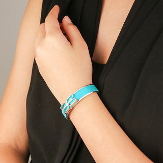 Kawung Silk Cuff - Turquoise Blue