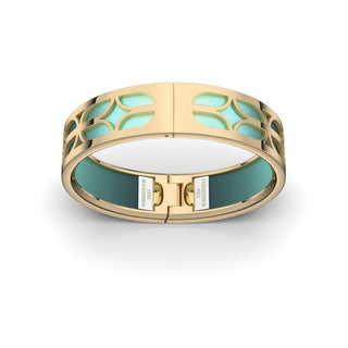 Teal Glow Kawung - Slim Bangle
