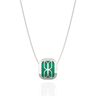 Python Green Kawung - Silk Pendant - Sterling Silver