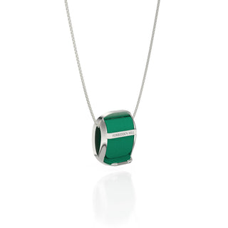 Python Green Kawung - Silk Pendant - Sterling Silver
