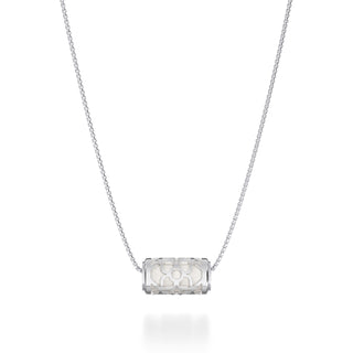 Lychee White Lotus - Silk Pendant - Sterling Silver