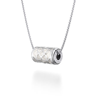 Lychee White Lotus - Silk Pendant - Sterling Silver