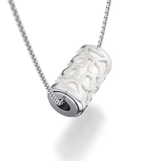 Lychee White Lotus - Silk Pendant - Sterling Silver
