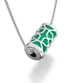 Python Green Lotus - Silk Pendant - Sterling Silver