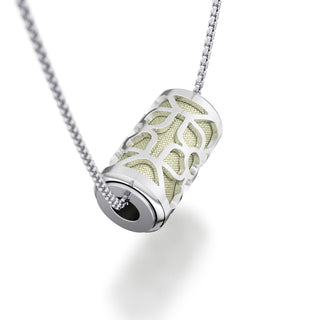 Shophouse Olive Lotus - Silk Pendant - Sterling Silver