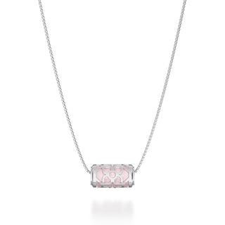 Shophouse Pink Lotus - Silk Pendant - Sterling Silver
