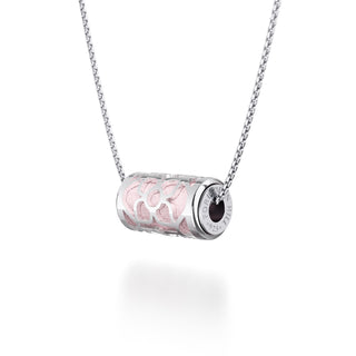 Shophouse Pink Lotus - Silk Pendant - Sterling Silver