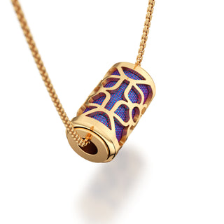 Dawn Mauve Lotus - Silk Pendant - Gold Vermeil