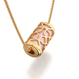 Frangipani Pink Lotus - Silk Pendant - Gold Vermeil