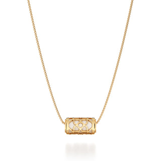 Lychee White Lotus - Silk Pendant - Gold Vermeil