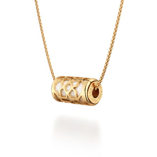 Lychee White Lotus - Silk Pendant - Gold Vermeil