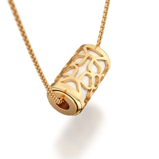 Lychee White Lotus - Silk Pendant - Gold Vermeil