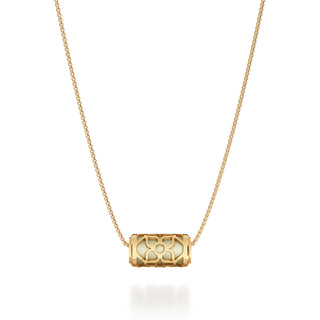 Shophouse Olive Lotus - Silk Pendant - Gold Vermeil