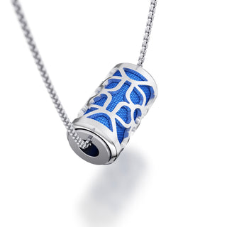 Celestial Blue Lotus - Silk Pendant - Sterling Silver