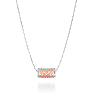 Crossandra Orange Lotus - Silk Pendant - Sterling Silver
