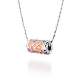 Crossandra Orange Lotus - Silk Pendant - Sterling Silver