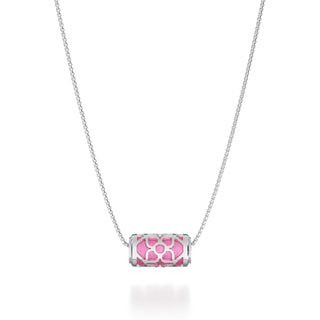 Guava Pink Lotus - Silk Pendant - Sterling Silver