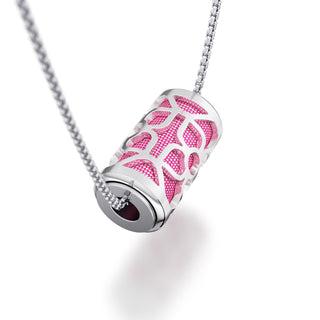 Guava Pink Lotus - Silk Pendant - Sterling Silver