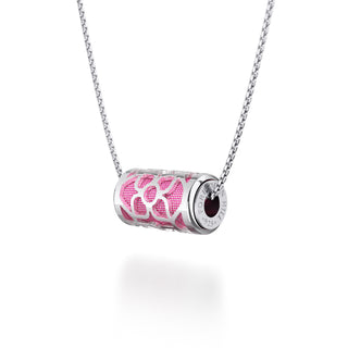 Guava Pink Lotus - Silk Pendant - Sterling Silver