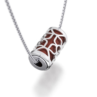 Mangosteen Red Lotus - Silk Pendant - Sterling Silver