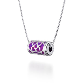 Orchid Purple Lotus - Silk Pendant - Sterling Silver