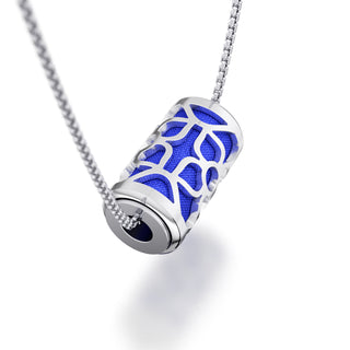 Royal Blue Lotus - Silk Pendant - Sterling Silver