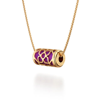 Orchid Purple Lotus - Silk Pendant - Gold Vermeil