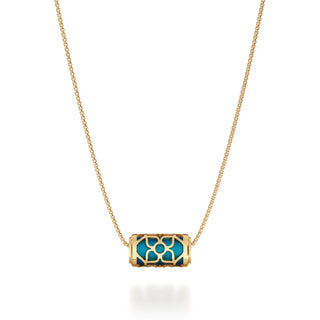 Peacock Green Lotus - Silk Pendant - Gold Vermeil