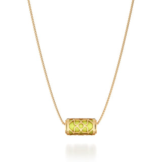 Pomelo Green Lotus - Silk Pendant - Gold Vermeil