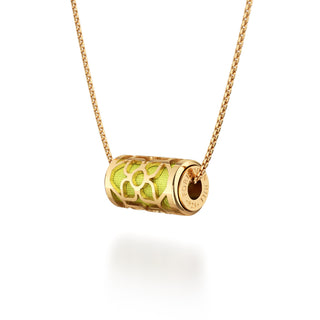 Pomelo Green Lotus - Silk Pendant - Gold Vermeil