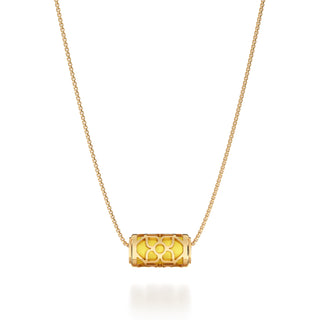 Starfruit Yellow Lotus - Silk Pendant - Gold Vermeil