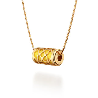 Starfruit Yellow Lotus - Silk Pendant - Gold Vermeil