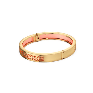 Crossandra Orange Monsoon Ripples - Extra Slim Bangle Gold