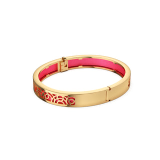 Dragonfruit Pink Monsoon Ripples - Extra Slim Bangle Gold