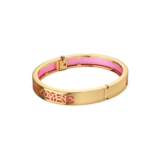 Guava Pink Monsoon Ripples - Extra Slim Bangle Gold