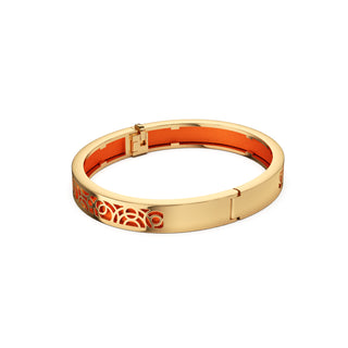 Lava Orange Monsoon Ripples - Extra Slim Bangle Gold