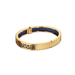 Midnight Blue Monsoon Ripples - Extra Slim Bangle Gold