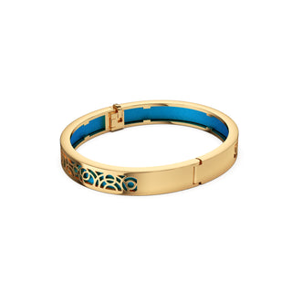 Peacock Green Monsoon Ripples - Extra Slim Bangle Gold