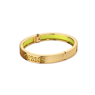 Pomelo Green Monsoon Ripples - Extra Slim Bangle Gold