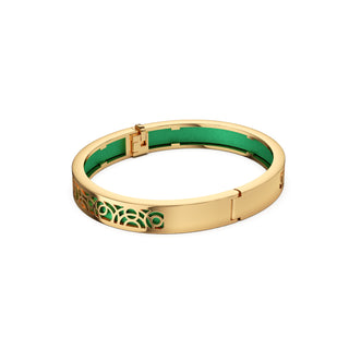 Python Green Monsoon Ripples - Extra Slim Bangle Gold