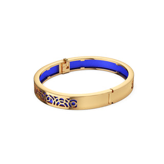 Royal Blue Monsoon Ripples - Extra Slim Bangle Gold