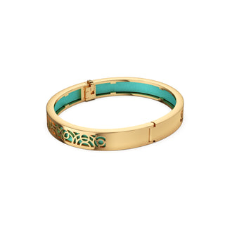 Shophouse Teal Monsoon Ripples - Extra Slim Bangle Gold