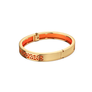 Sunset Orange Monsoon Ripples - Extra Slim Bangle Gold