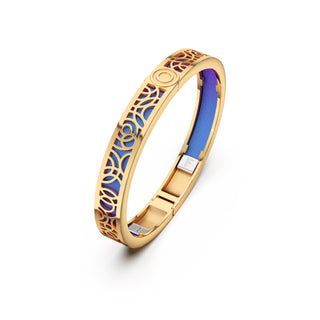 Dawn Mauve Monsoon Ripples - Extra Slim Bangle Gold