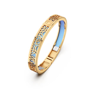 Gazebo Blue Monsoon Ripples - Extra Slim Bangle Gold
