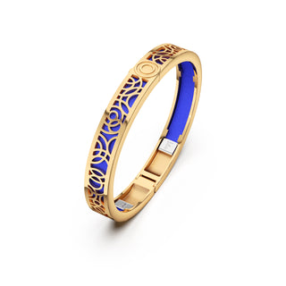 Royal Blue Monsoon Ripples - Extra Slim Bangle Gold