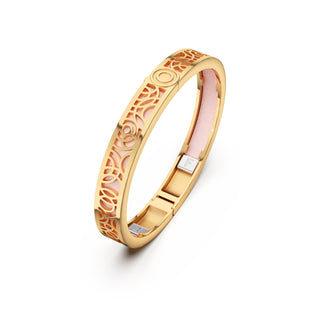 Shophouse Pink Monsoon Ripples - Extra Slim Bangle Gold