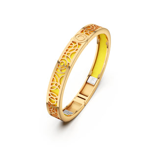 Starfruit Yellow Monsoon Ripples - Extra Slim Bangle Gold