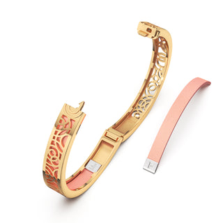 Crossandra Orange Monsoon Ripples - Extra Slim Bangle Gold