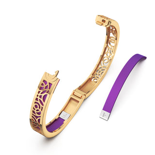 Orchid Purple Monsoon Ripples - Extra Slim Bangle Gold